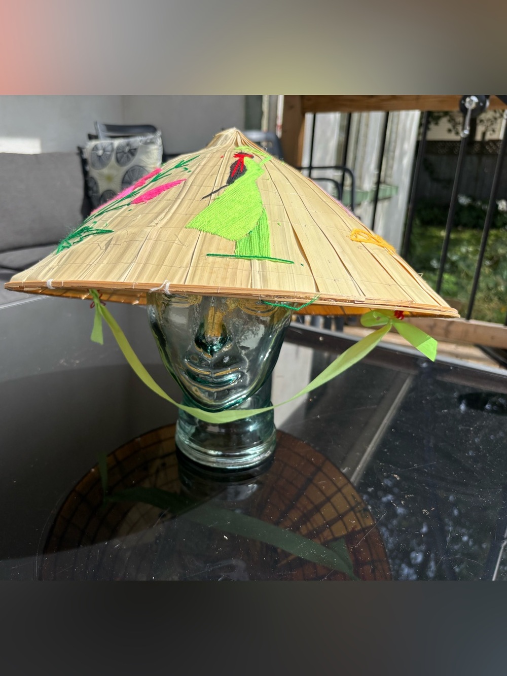 Traditional Hand-Embroidered Vietnamese Conical Hat (Nón Lá)